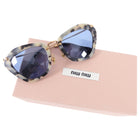 Miu Miu Tortoise and Blue Lens Sunglasses SMU10N