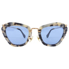 Miu Miu Tortoise and Blue Lens Sunglasses SMU10N
