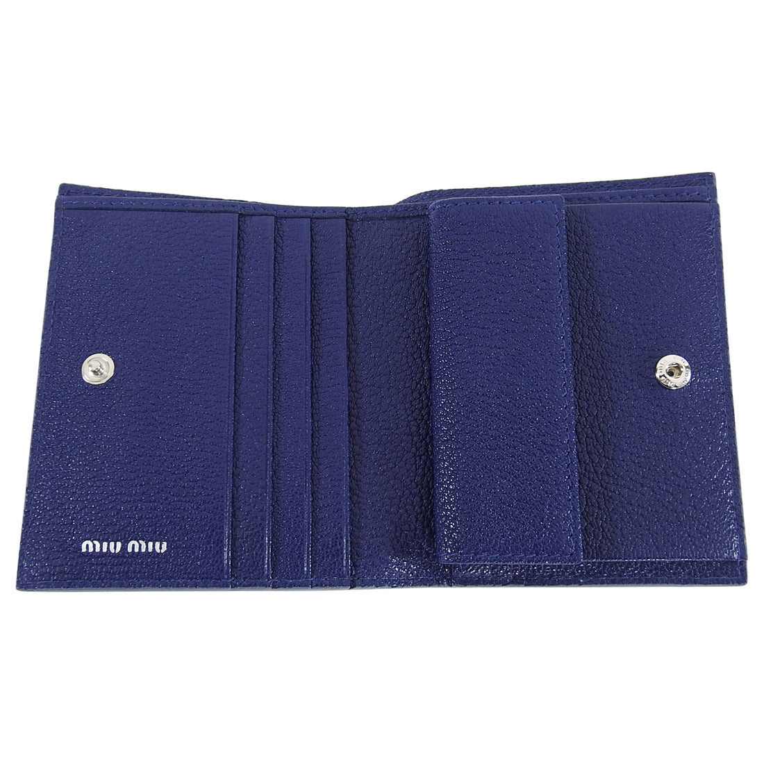Miu Miu Light Blue Madras Bifold Wallet 