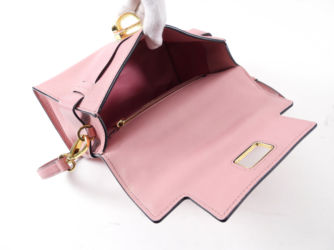 Miu Miu Pink Madras Click Top Handle Satchel Bag