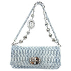 Miu Miu light blue Matelasse Crystal Flap Bag