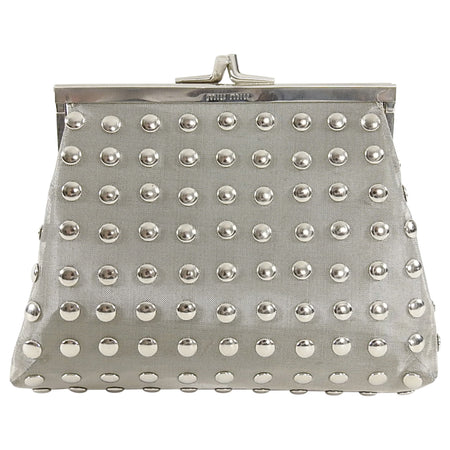 Miu Miu Vintage 1990's Silver Mesh Dot Small Coin Bag 