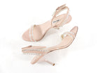 Miu Miu Nude Patent Sandals with Crystal Accent - 40 / 9.5
