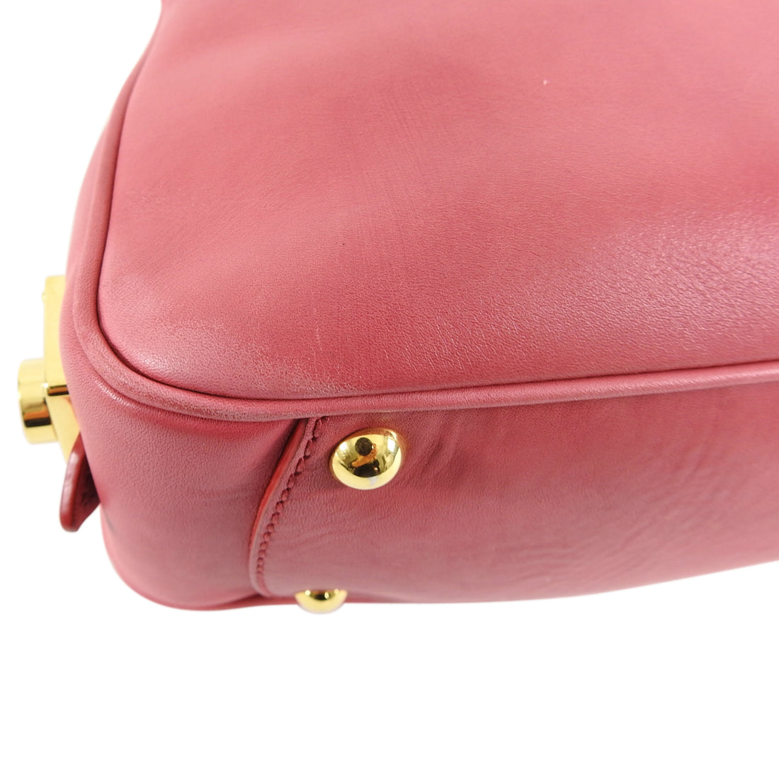 Miu Miu Pink Leather Small Zippered Handbag