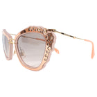 Miu Miu Pink Rosegold Jewelled Cat Eye Sunglasses SMU04Q