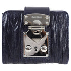 Miu Miu Midnight Navy Matelasse Leather Compact Wallet