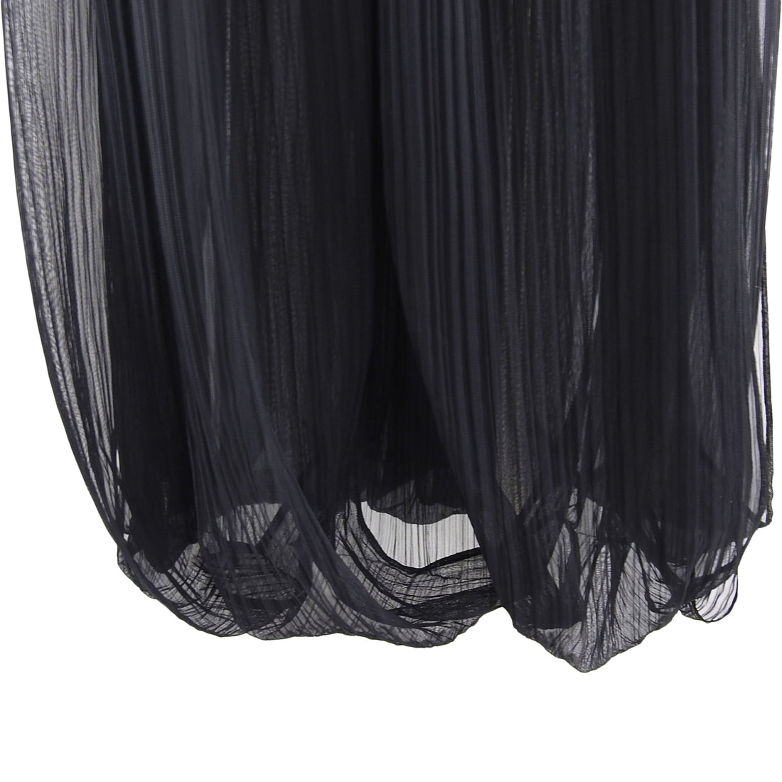 Issey Miyake Black Sheer Loop Pleated Long Maxi Skirt - 10