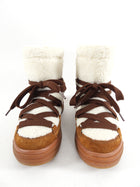 Moncler Faux Shearling Tan Slip on Snow Boot - 37.5 (USA 7)