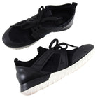 Moncler Meline Black Stretch Velvet and Leather Running Shoes - 6.5