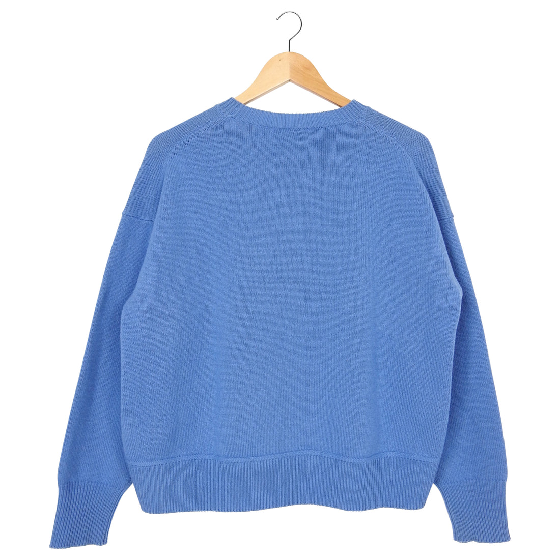 Moncler Blue Cashmere and Wool Logo Sweater - M