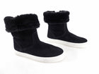 Moncler Black Suede Shearling Sneaker Boots - 37