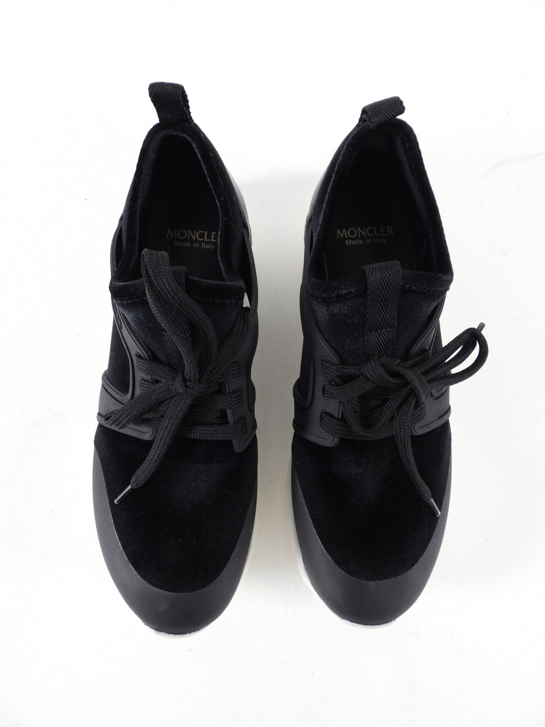 Moncler Meline Black Velvet Sneakers