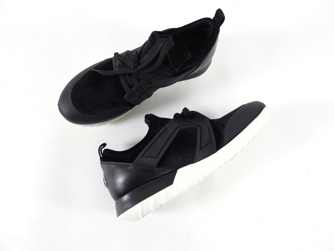Moncler Meline Black Velvet Sneakers