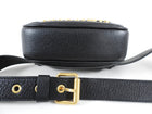 Moschino Couture Black Leather Fanny Pack Belt Bag.  Original retail $1151 CAD.  Black leather oval belt bag with logo letters.  Measures 7 x 4 x 2