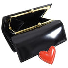 Moschino Black leather with Red Heart Wallet - New in Box