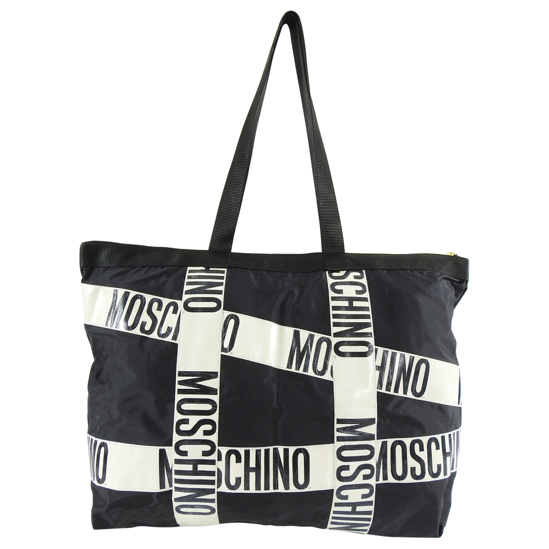 Moschino Vintage 1990's Logo Monogram Large Nylon Tote Bag