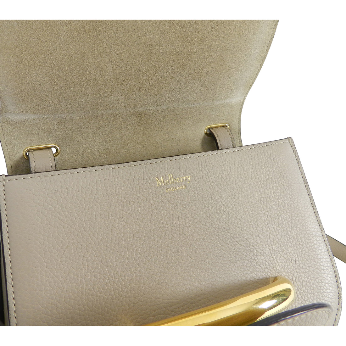 Mulberry Small Light Taupe Selwood Bag with Gold Bar