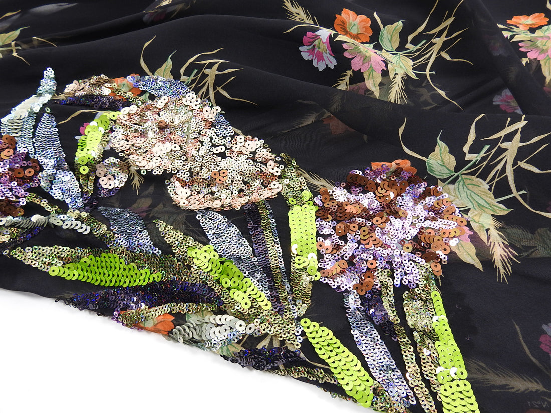 No 21 Numero Ventuno Spring 2018 Sheer Silk Floral Sequin Dress - IT40 / 4