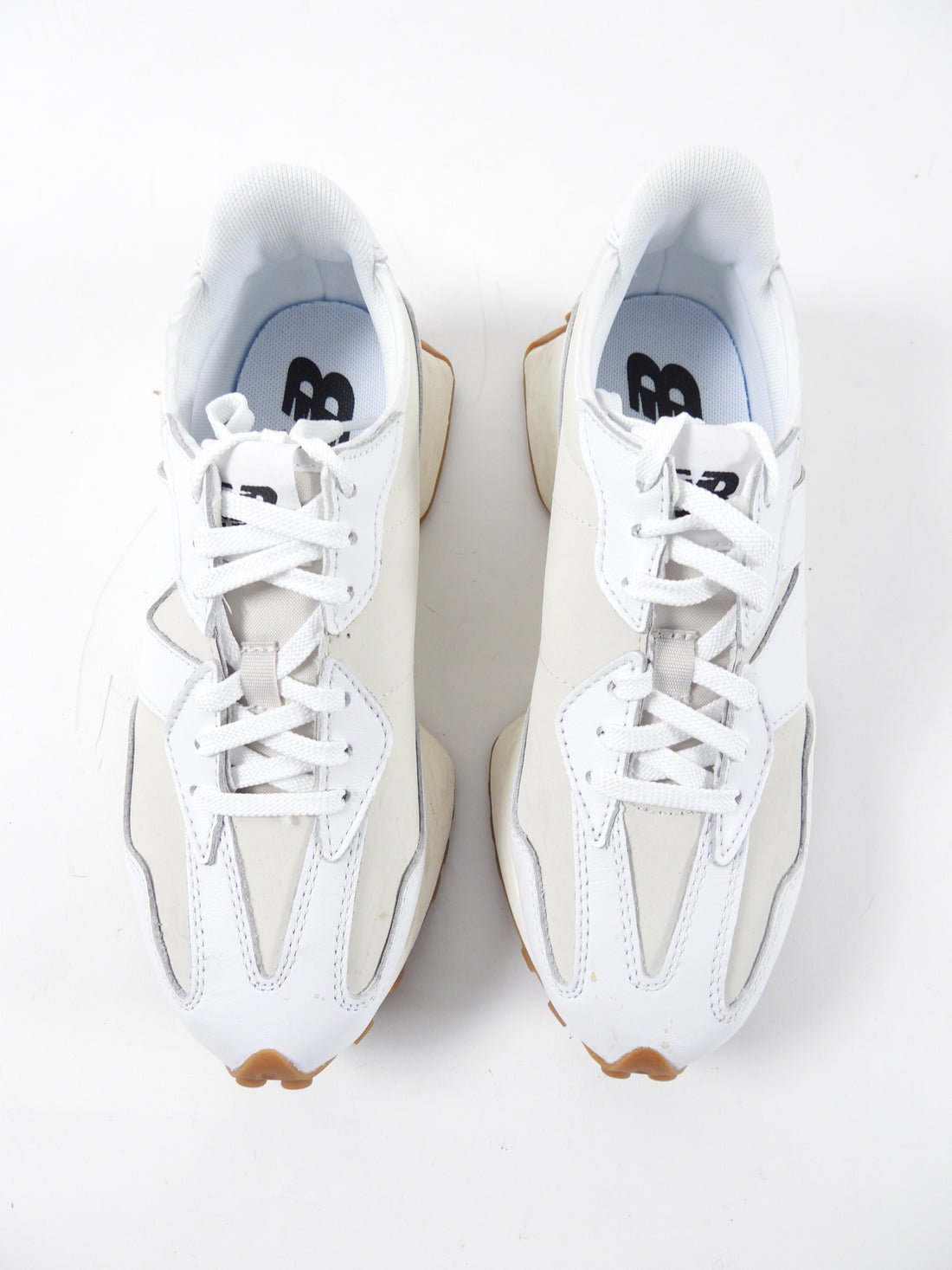 New Balance 327 White and Natural Rubber Sneakers - 6.5