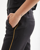Nili Lotan Leo Black Tux Trouser with Yellow Piping - USA 4