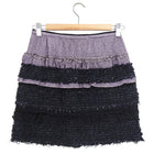 Nina Ricci Purple Shimmer and Black Tweed Mini Skirt - XS / 2