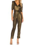 One Teaspoon Bronze Metallic Sofia Jumpsuit - M