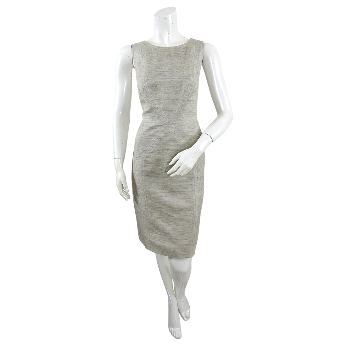 Oscar de la Renta Sleeveless Linen Wiggle Dress - 6