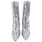 Paco Rabanne Silver Sequin Disco Ankle Boots - 6