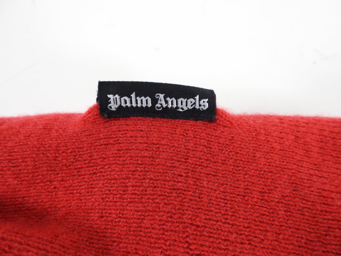 Palm Angels Red Knit Logo Toque