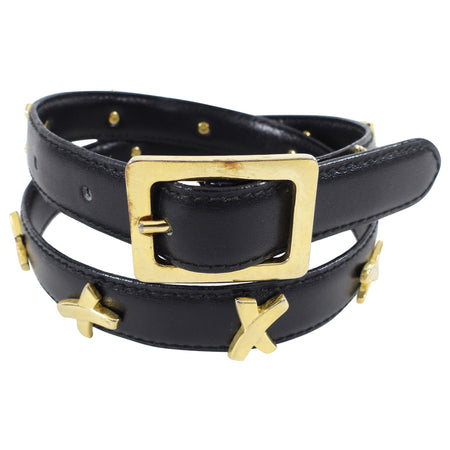 Paloma Picasso Vintage X Leather Belt - 26-29”