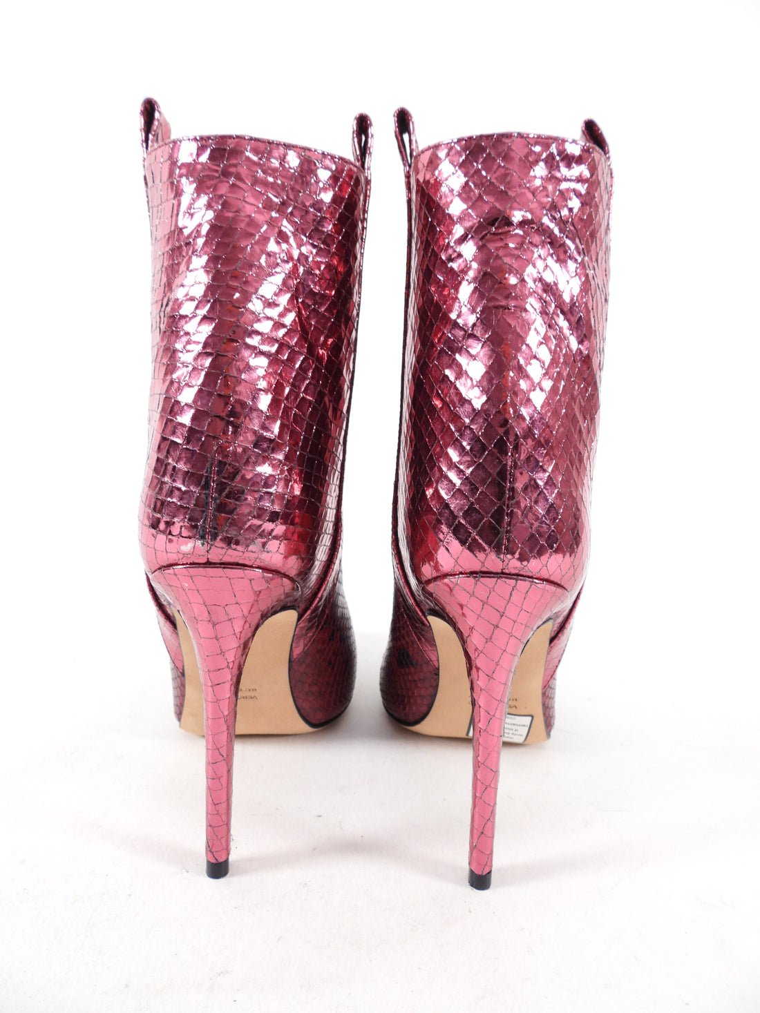 Paris Texas Raspberry Python Embossed Leather Ankle Boots - 37