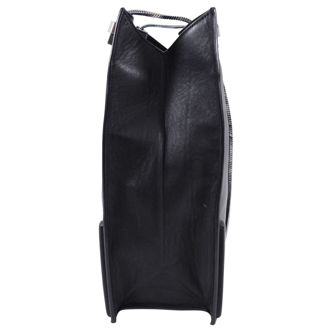 Phillip Lim Black Leather Soleil Tote Bag with Metal Straps