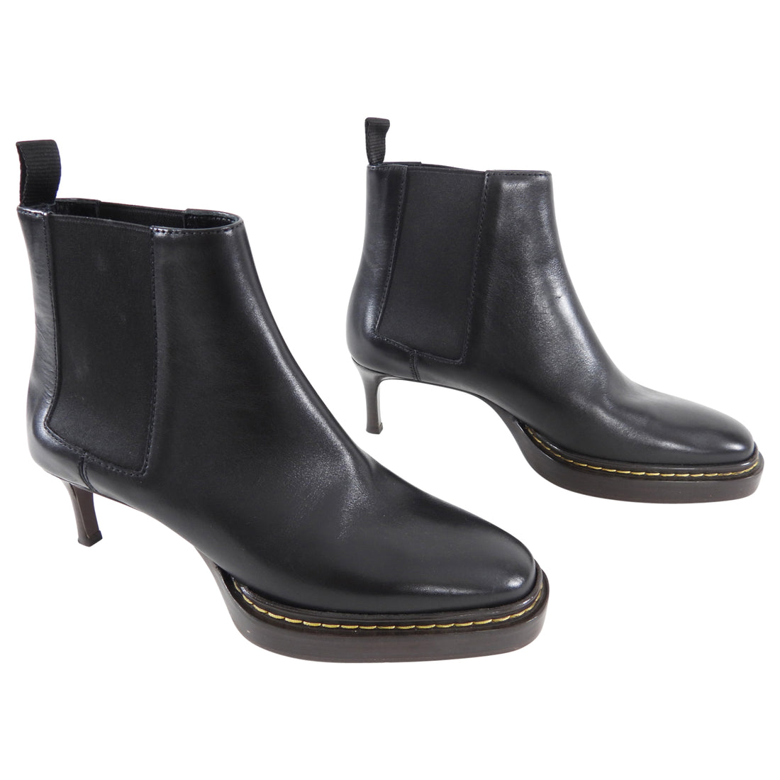 Phillip Lim Black Leather Slim Heel Ankle Boots - 38 / 7.5