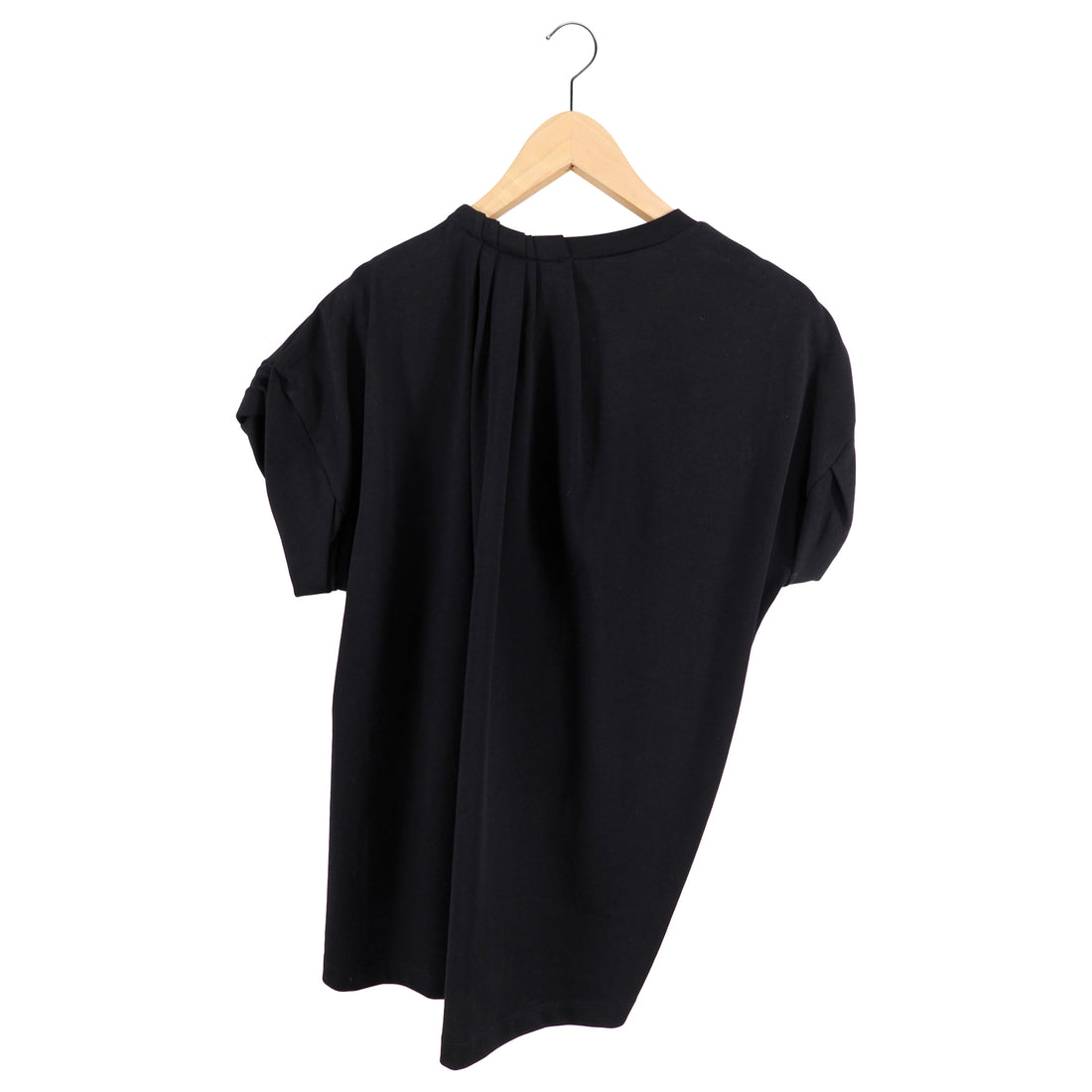 Phillip Lim Black Pleated Asymmetrical Twist Cotton T Shirt - S