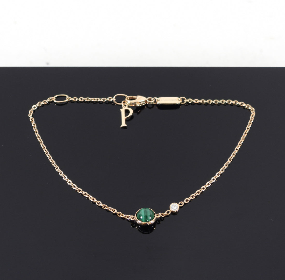 Piaget Possession 18k Rose Gold Malachite Diamond Bracelet