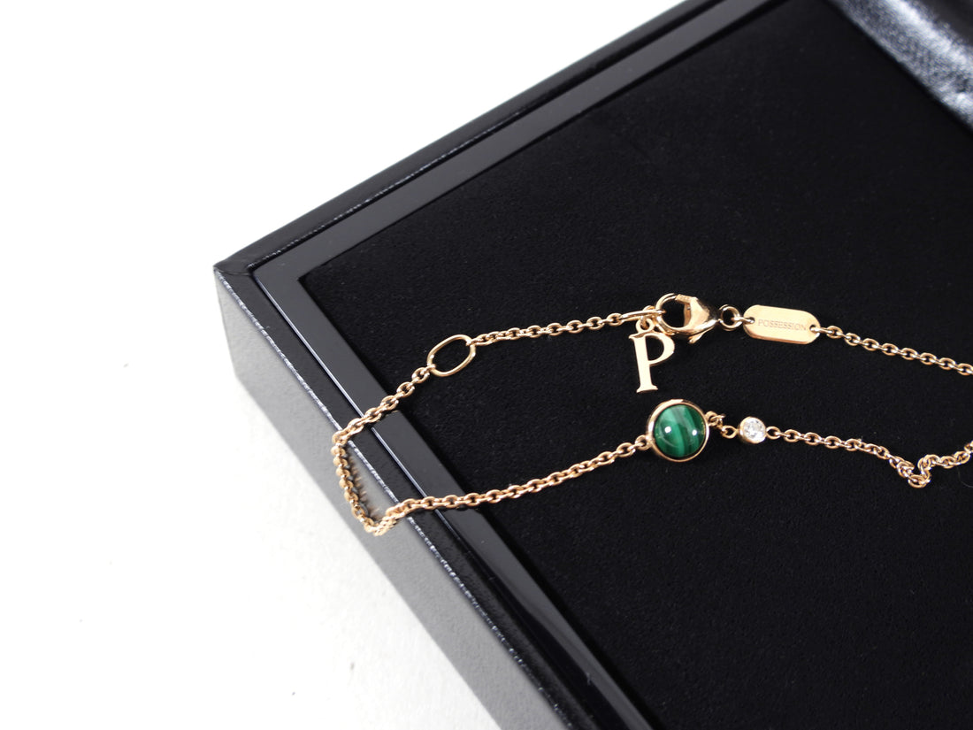 Piaget Possession 18k Rose Gold Malachite Diamond Bracelet