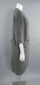 Pierre Cardin Jeunesse 1960's Black and White Tweed Wool Skirt and Coat Set