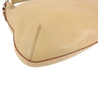 Prada Beige Logo Imprinted Leather Hobo Shoulder Bag