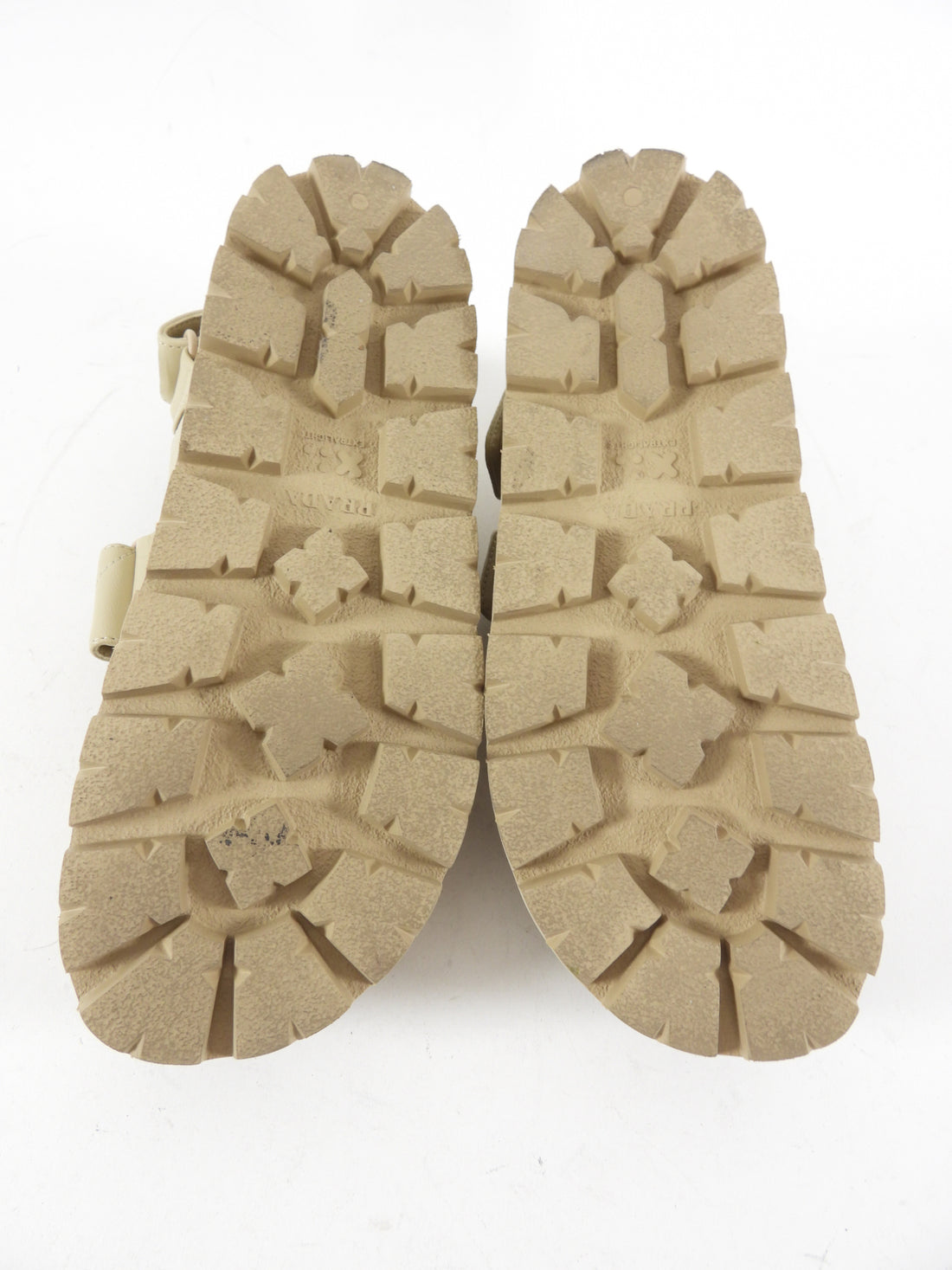 Prada Beige Flat Quilted Leather Sandals - 37 / 7