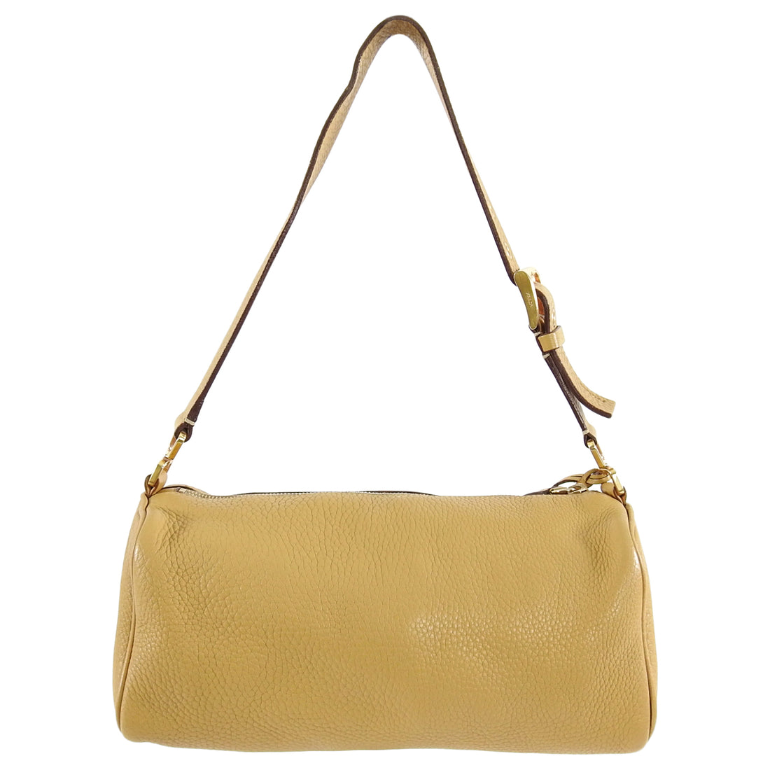 Prada Light Tan Leather Small Lock Shoulder Bag