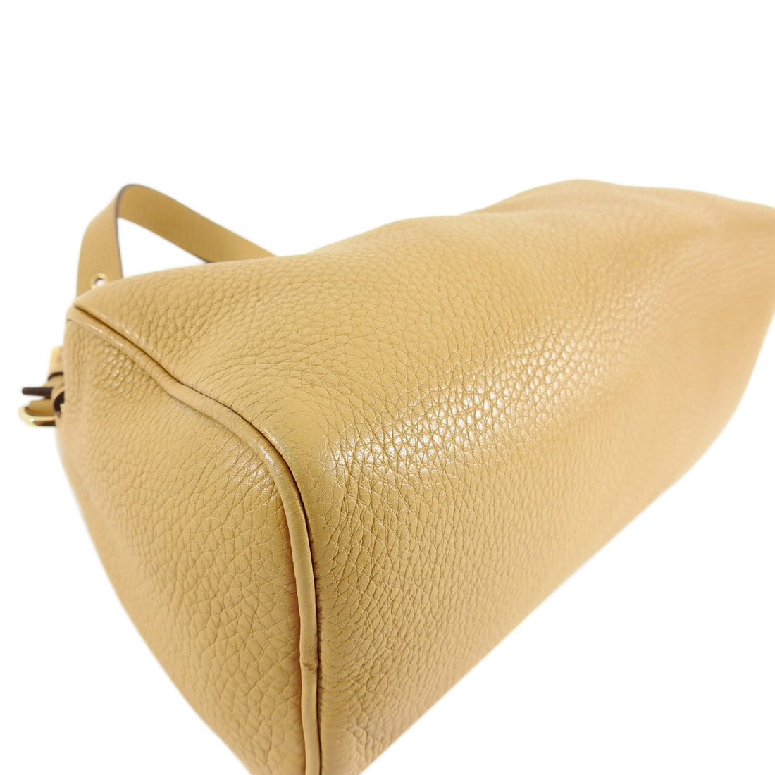 Prada Light Tan Leather Small Lock Shoulder Bag