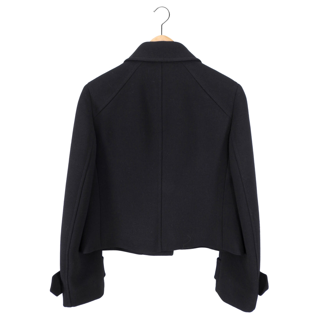 Prada Black Wool Crop Jacket with Button Detail - IT42 / 6