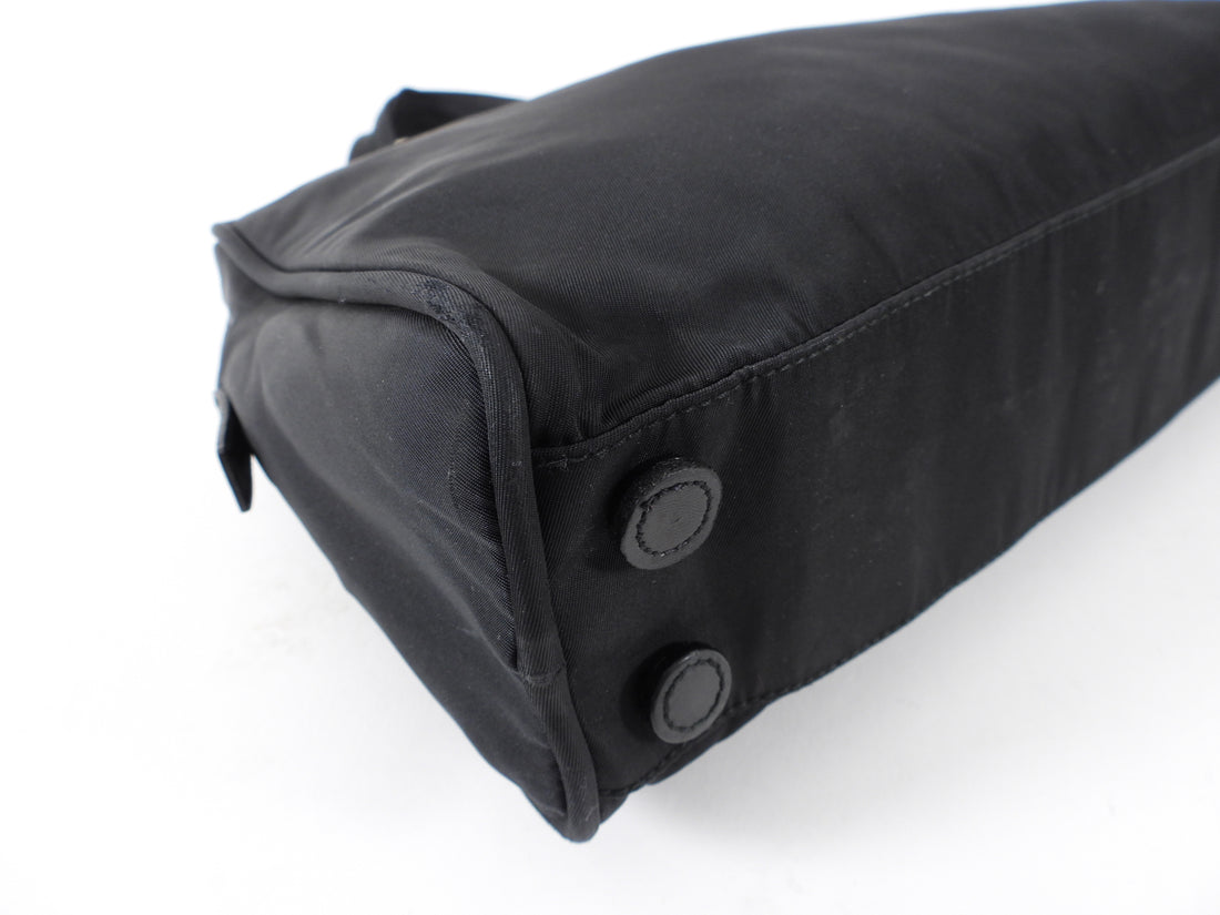 Prada Black Nylon Vintage Tessuto Top Handle Small Tote Bag