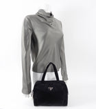 Prada Black Nylon Vintage Tessuto Top Handle Small Tote Bag