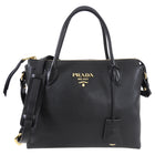 Prada Black Leather Two-Way Shoulder Bag 