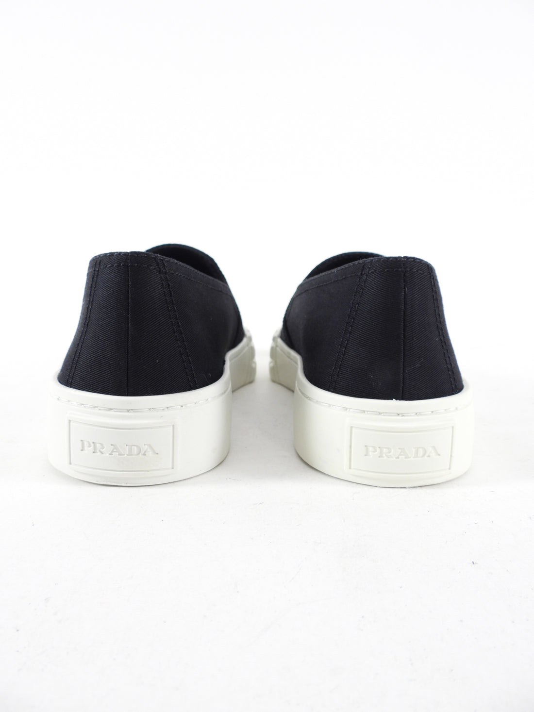 Prada Black Canvas Slip on Sneakers - 37