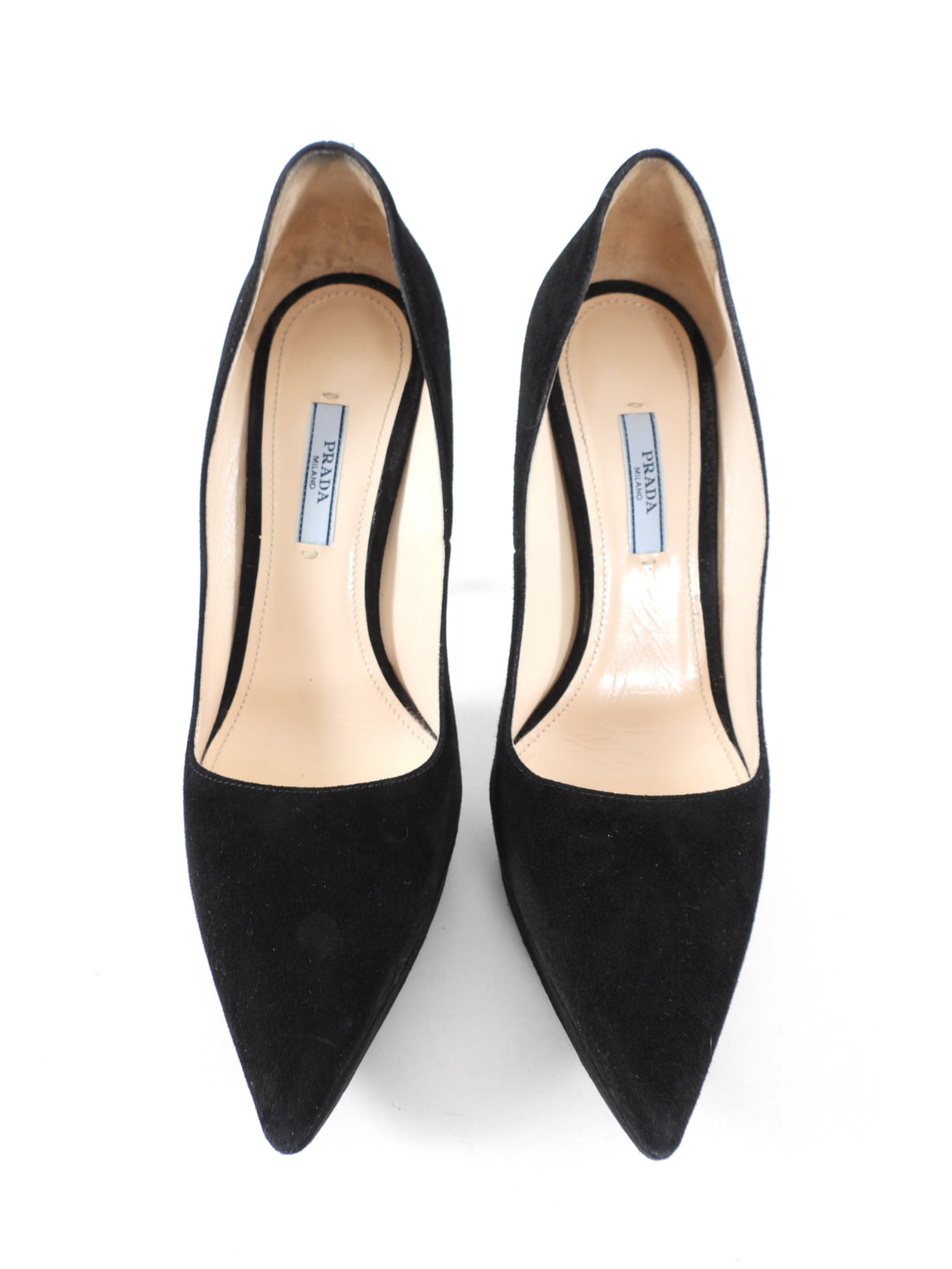 Prada Black Suede Platform Pumps 38.5