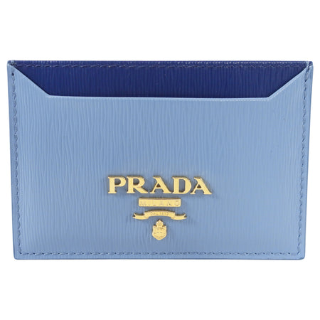 Prada Blue Astale Bicolor Card Holder 