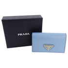 Prada Light Blue Astrale Saffiano Snap Card Case