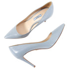 Prada Steel Blue Leather Classic Pumps - 39